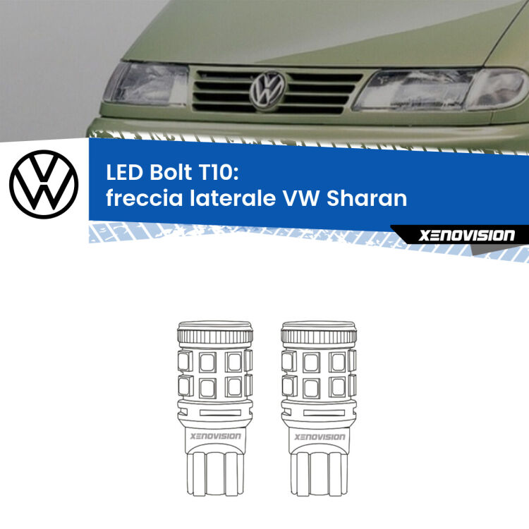 <strong>Freccia laterale LED per VW Sharan</strong>  faro bianco. Coppia lampade <strong>T10</strong> modello Bolt canbus.