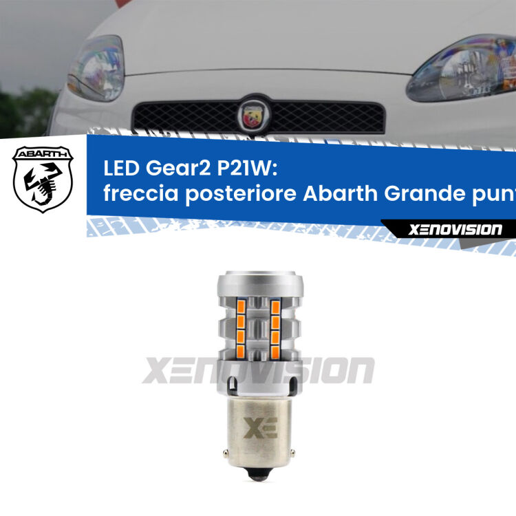 FINE SERIE: NO GARANZIA <strong>Freccia posteriore LED no-spie per Abarth Grande punto</strong>  2007 - 2010. Lampada <strong>P21W</strong> modello Gear2 no Hyperflash.