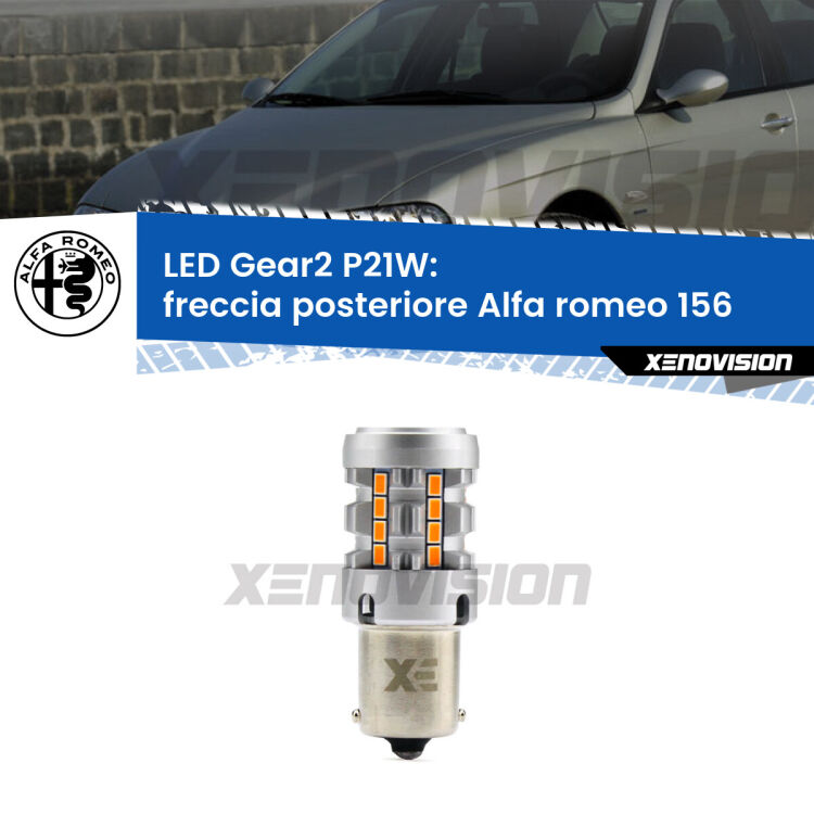 FINE SERIE: NO GARANZIA <strong>Freccia posteriore LED no-spie per Alfa romeo 156</strong>  1997 - 2005. Lampada <strong>P21W</strong> modello Gear2 no Hyperflash.