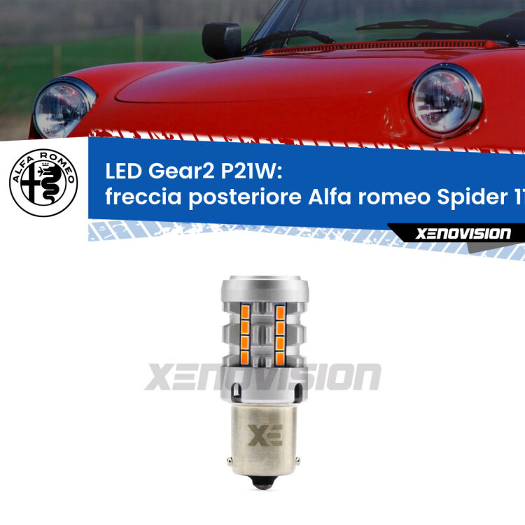 FINE SERIE: NO GARANZIA <strong>Freccia posteriore LED no-spie per Alfa romeo Spider</strong> 115 1971 - 1993. Lampada <strong>P21W</strong> modello Gear2 no Hyperflash.