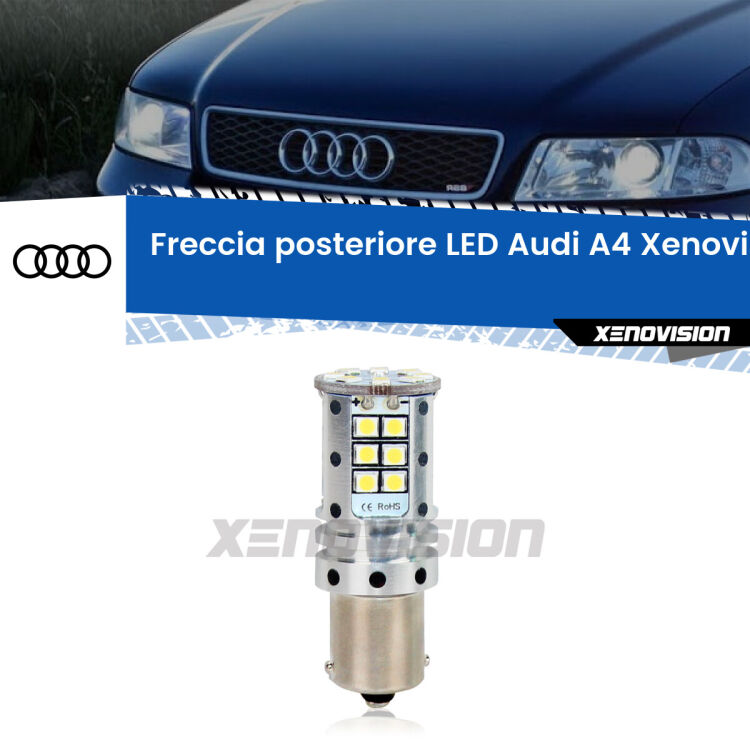 <strong>LED </strong><strong>P21W</strong><strong> p</strong><strong><strong>e</strong>r freccia posteriore Audi A4</strong>. 8x volte più luce, No Hyperflash, dimensioni compatte. Qualità Massima.