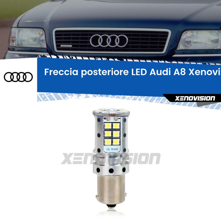 <strong>LED </strong><strong>P21W</strong><strong> p</strong><strong><strong>e</strong>r freccia posteriore Audi A8</strong>. 8x volte più luce, No Hyperflash, dimensioni compatte. Qualità Massima.