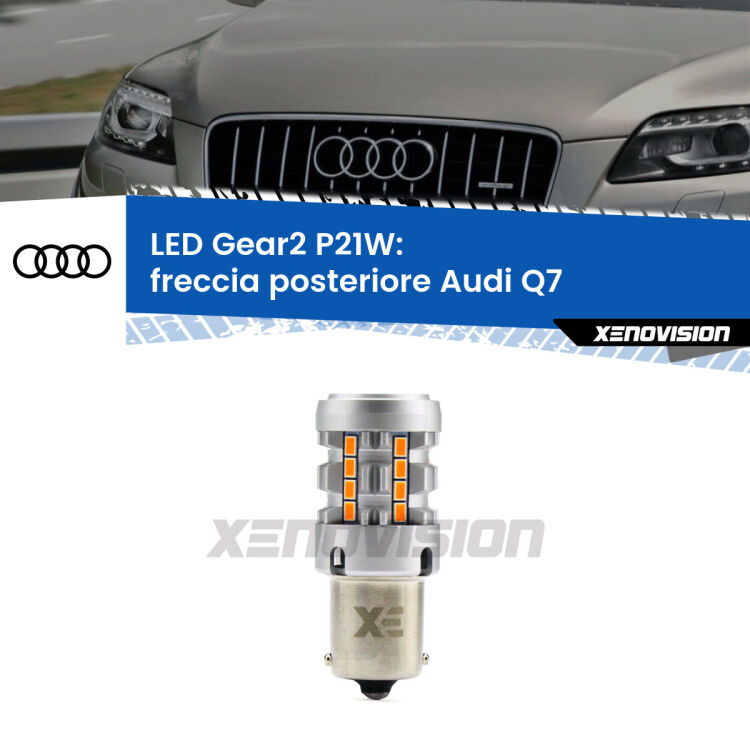 FINE SERIE: NO GARANZIA <strong>Freccia posteriore LED no-spie per Audi Q7</strong>  2006 - 2015. Lampada <strong>P21W</strong> modello Gear2 no Hyperflash.