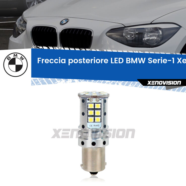 <strong>LED </strong><strong>P21W</strong><strong> p</strong><strong><strong>e</strong>r freccia posteriore BMW Serie-1</strong>. 8x volte più luce, No Hyperflash, dimensioni compatte. Qualità Massima.