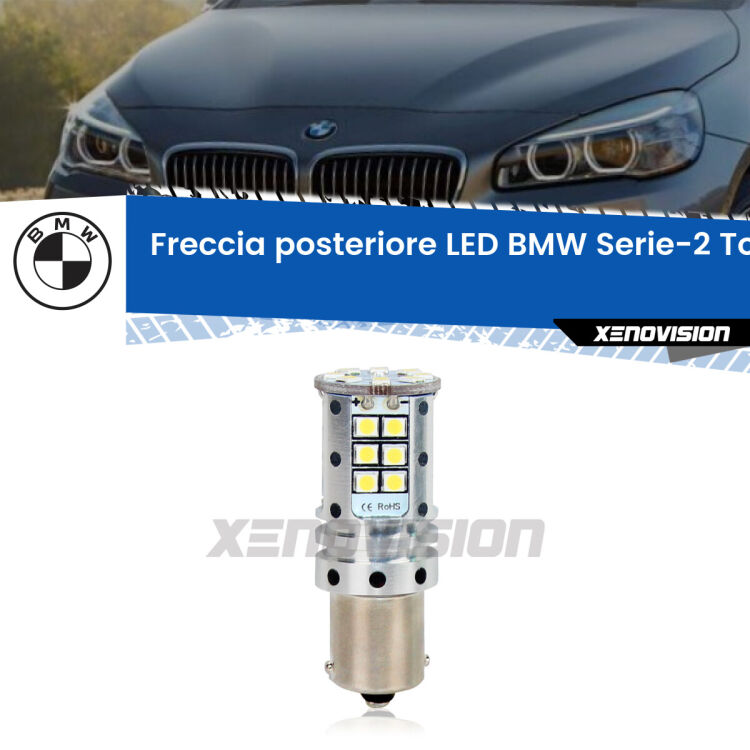 <strong>LED </strong><strong>P21W</strong><strong> p</strong><strong><strong>e</strong>r freccia posteriore BMW Serie-2 Tourer</strong>. 8x volte più luce, No Hyperflash, dimensioni compatte. Qualità Massima.