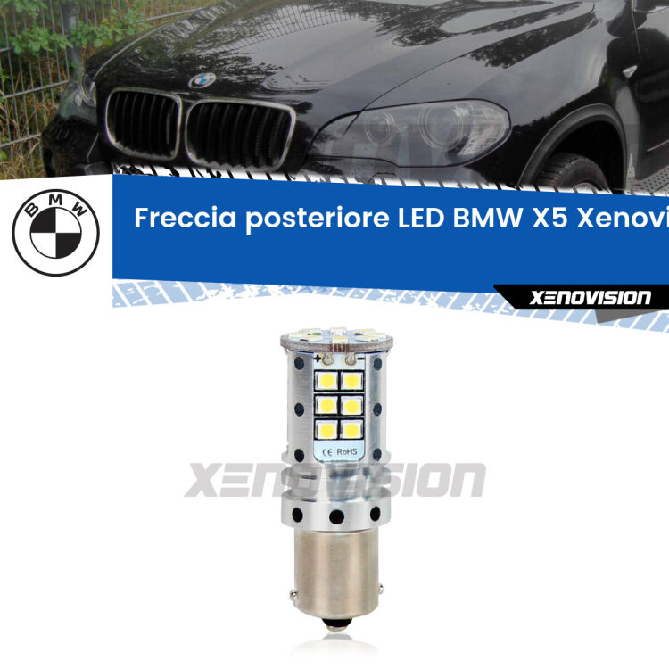 <strong>LED </strong><strong>P21W</strong><strong> p</strong><strong><strong>e</strong>r freccia posteriore BMW X5</strong>. 8x volte più luce, No Hyperflash, dimensioni compatte. Qualità Massima.