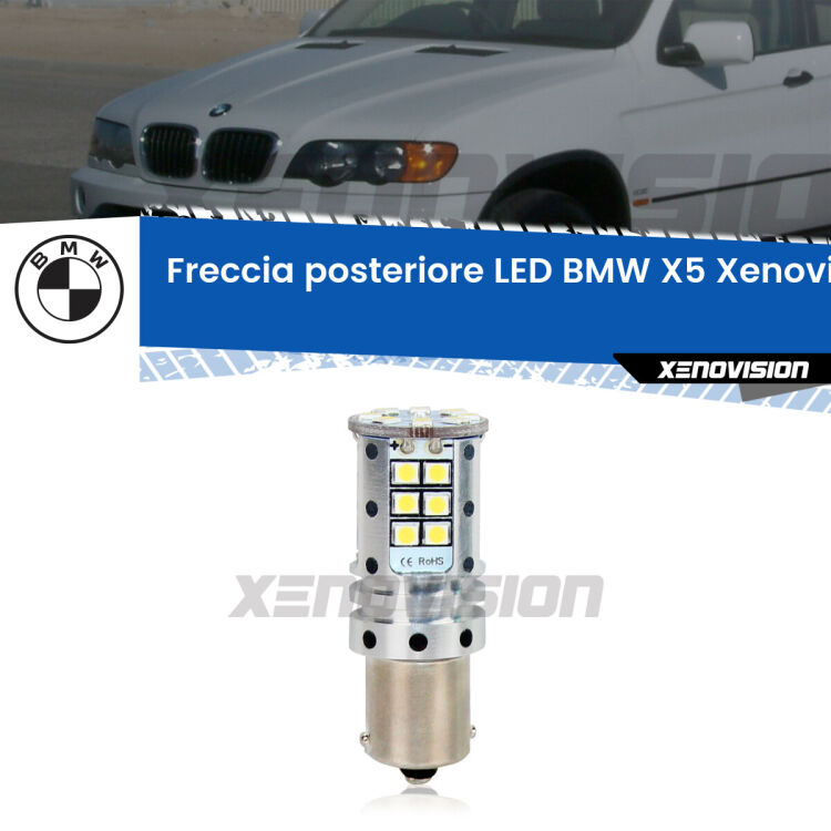 <strong>LED </strong><strong>P21W</strong><strong> p</strong><strong><strong>e</strong>r freccia posteriore BMW X5</strong>. 8x volte più luce, No Hyperflash, dimensioni compatte. Qualità Massima.