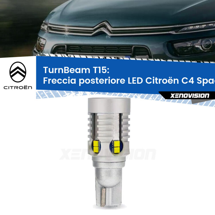 <strong>LED freccia posteriore Citroën C4 Spacetourer </strong>. Una lampada LED T15 per Frecce, ottima resa in ogni direzione, Qualità Massima.