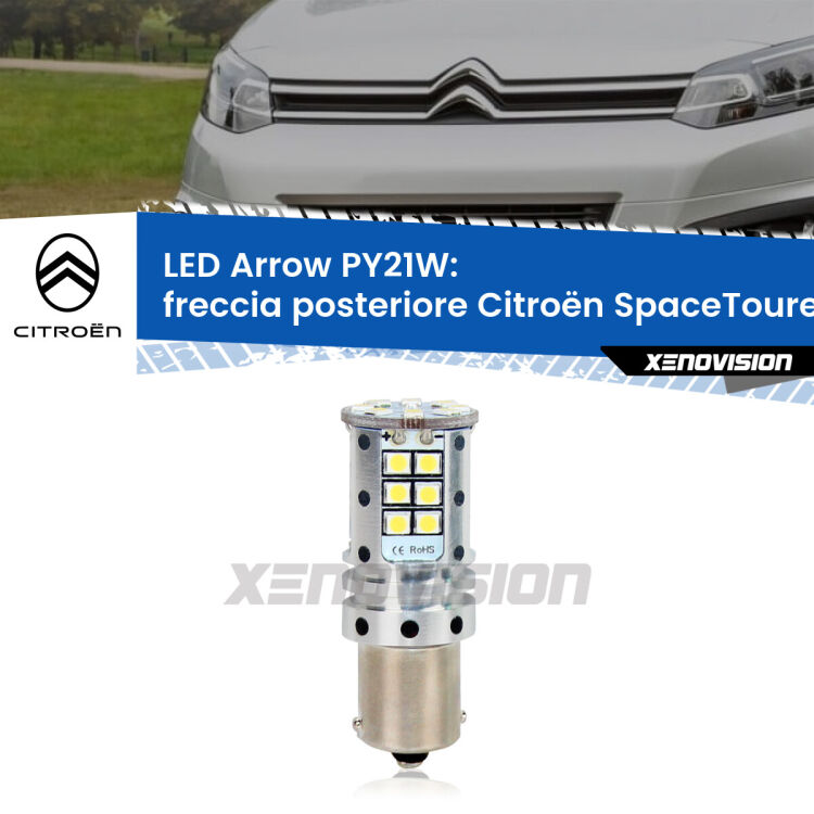 <strong>Freccia posteriore LED no-spie per Citroën SpaceTourer</strong>  2016 in poi. Lampada <strong>PY21W</strong> modello top di gamma Arrow.