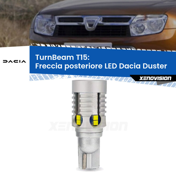 <strong>LED freccia posteriore Dacia Duster </strong>. Una lampada LED T15 per Frecce, ottima resa in ogni direzione, Qualità Massima.