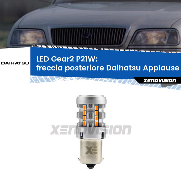 <strong>Freccia posteriore LED no-spie per Daihatsu Applause</strong> II 1997 - 2000. Lampada <strong>P21W</strong> modello Gear2 no Hyperflash.