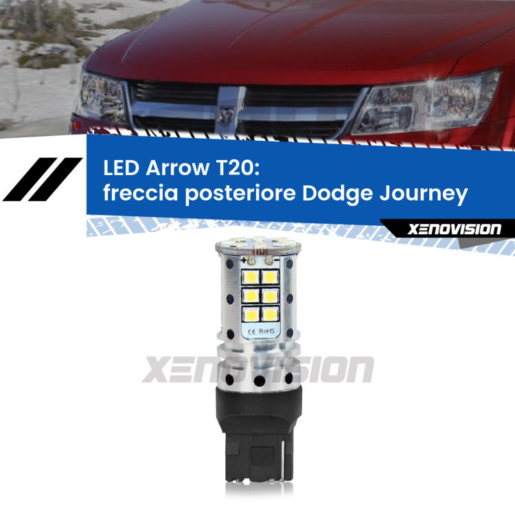 <strong>Freccia posteriore LED no-spie per Dodge Journey</strong>  restyling. Lampada <strong>T20</strong> no Hyperflash modello Arrow.