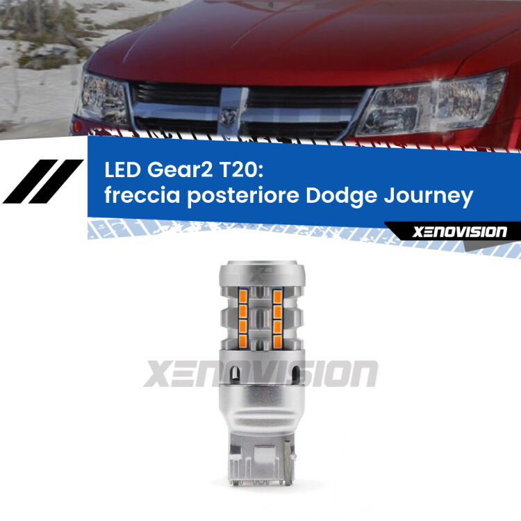 FINE SERIE: NO GARANZIA <strong>Freccia posteriore LED no-spie per Dodge Journey</strong>  restyling. Lampada <strong>T20</strong> modello Gear2 no Hyperflash.