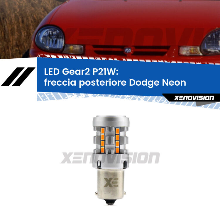 FINE SERIE: NO GARANZIA <strong>Freccia posteriore LED no-spie per Dodge Neon</strong>  1994 - 1999. Lampada <strong>P21W</strong> modello Gear2 no Hyperflash.