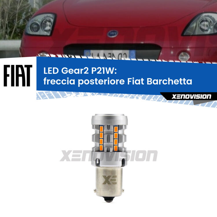 FINE SERIE: NO GARANZIA <strong>Freccia posteriore LED no-spie per Fiat Barchetta</strong>  1995 - 2005. Lampada <strong>P21W</strong> modello Gear2 no Hyperflash.