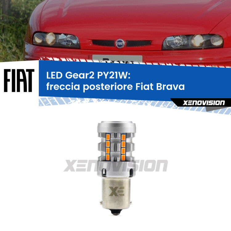 FINE SERIE: NO GARANZIA <strong>Freccia posteriore LED no-spie per Fiat Brava</strong>  1995 - 2001. Lampada <strong>PY21W</strong> modello Gear2 no Hyperflash.