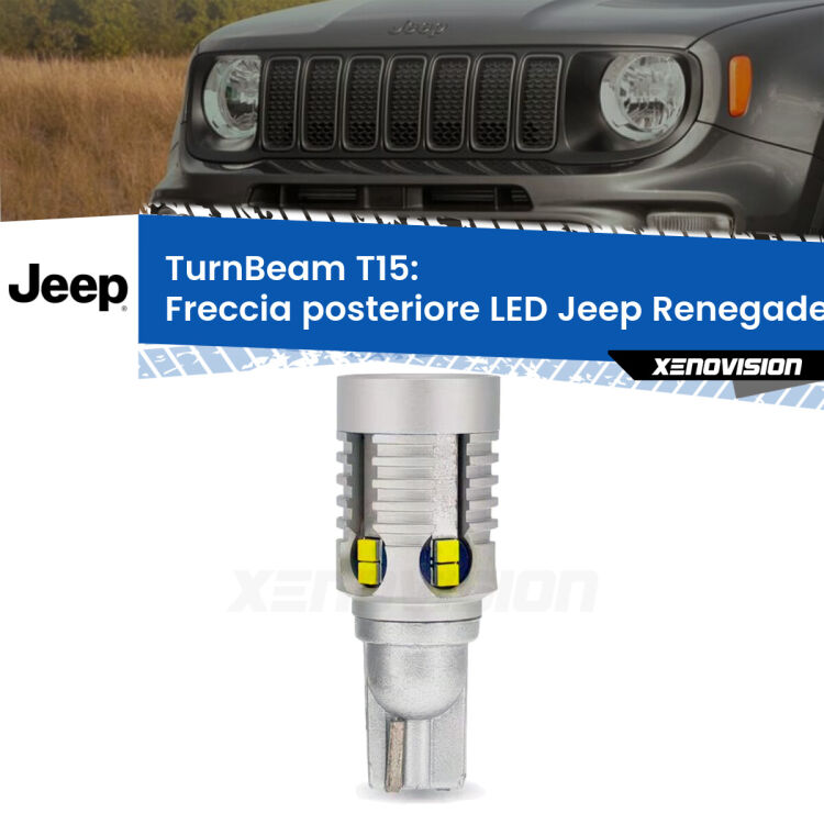 <strong>LED freccia posteriore Jeep Renegade </strong>. Una lampada LED T15 per Frecce, ottima resa in ogni direzione, Qualità Massima.