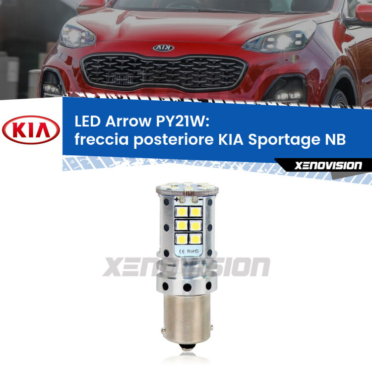 <strong>Freccia posteriore LED no-spie per KIA Sportage</strong> NB 1993 - 2003. Lampada <strong>PY21W</strong> modello top di gamma Arrow.