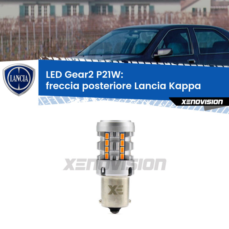 FINE SERIE: NO GARANZIA <strong>Freccia posteriore LED no-spie per Lancia Kappa</strong>  1994 - 2001. Lampada <strong>P21W</strong> modello Gear2 no Hyperflash.