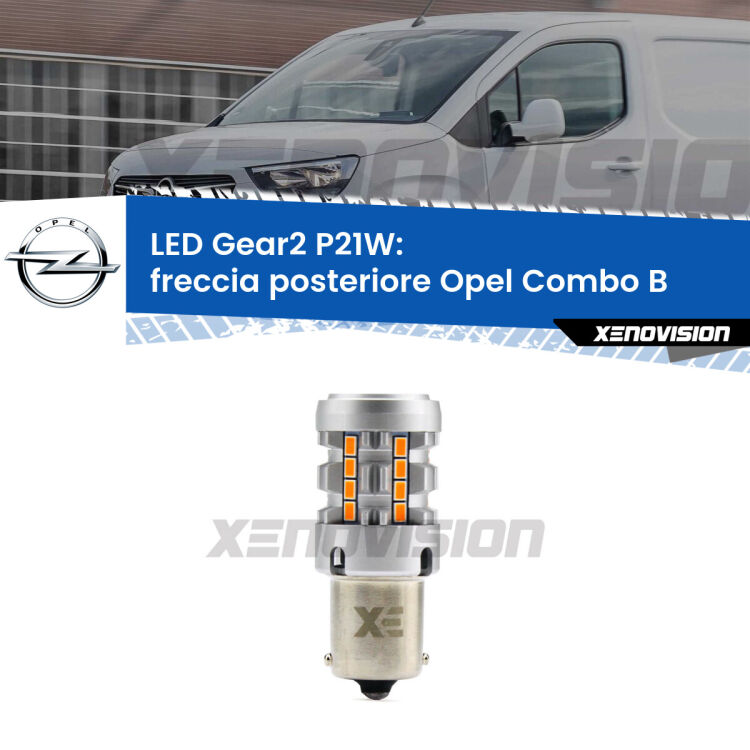 FINE SERIE: NO GARANZIA <strong>Freccia posteriore LED no-spie per Opel Combo B</strong>  1994 - 2001. Lampada <strong>P21W</strong> modello Gear2 no Hyperflash.