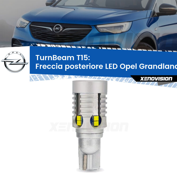 <strong>LED freccia posteriore Opel Grandland </strong>. Una lampada LED T15 per Frecce, ottima resa in ogni direzione, Qualità Massima.