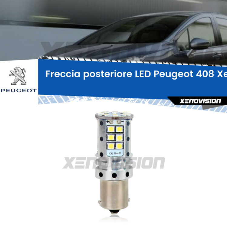 <strong>LED </strong><strong>P21W</strong><strong> p</strong><strong><strong>e</strong>r freccia posteriore Peugeot 408</strong>. 8x volte più luce, No Hyperflash, dimensioni compatte. Qualità Massima.