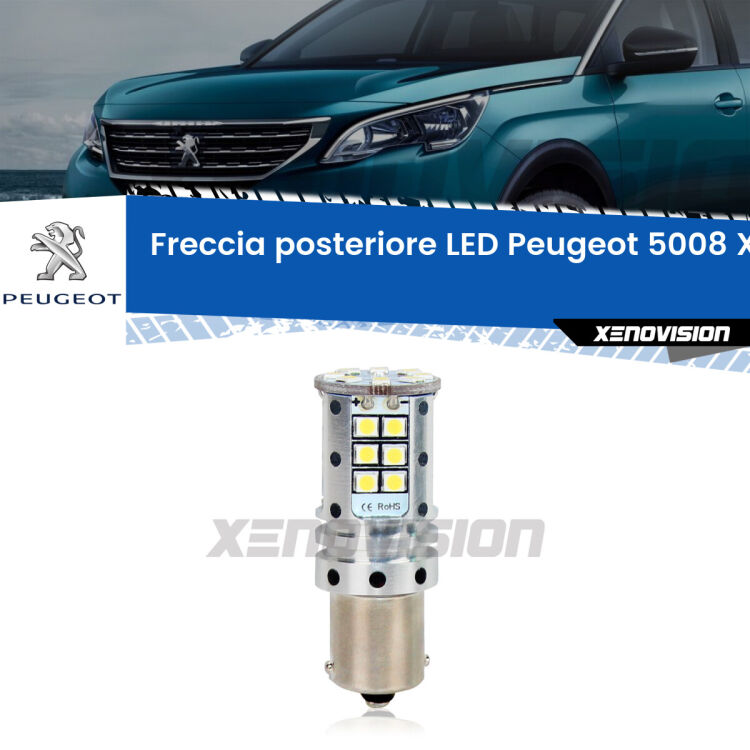 <strong>LED </strong><strong>P21W</strong><strong> p</strong><strong><strong>e</strong>r freccia posteriore Peugeot 5008</strong>. 8x volte più luce, No Hyperflash, dimensioni compatte. Qualità Massima.