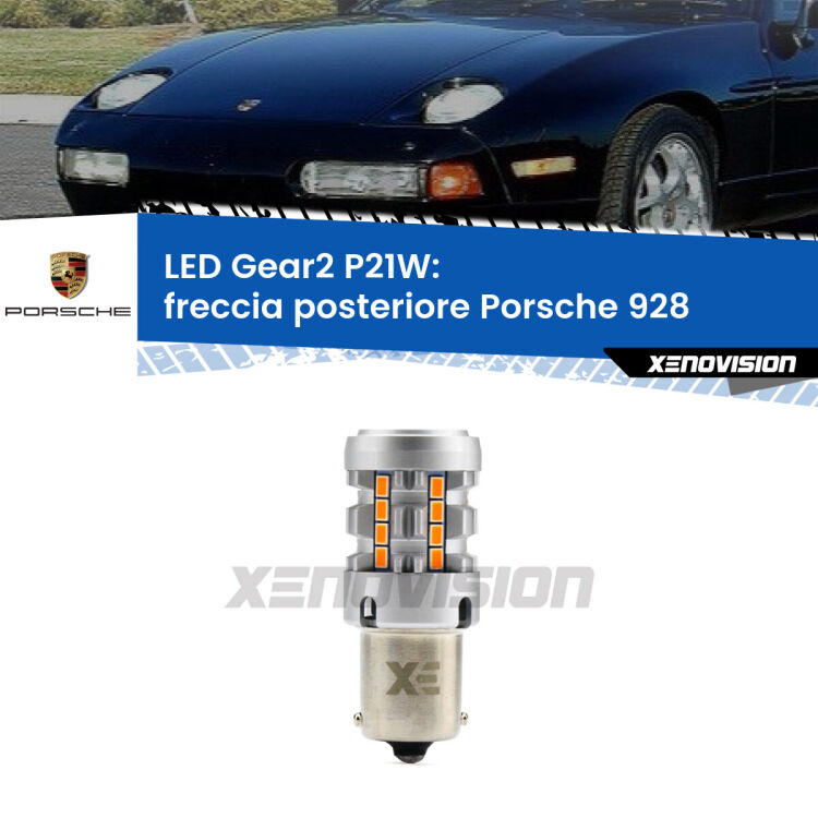 FINE SERIE: NO GARANZIA <strong>Freccia posteriore LED no-spie per Porsche 928</strong>  1977 - 1995. Lampada <strong>P21W</strong> modello Gear2 no Hyperflash.