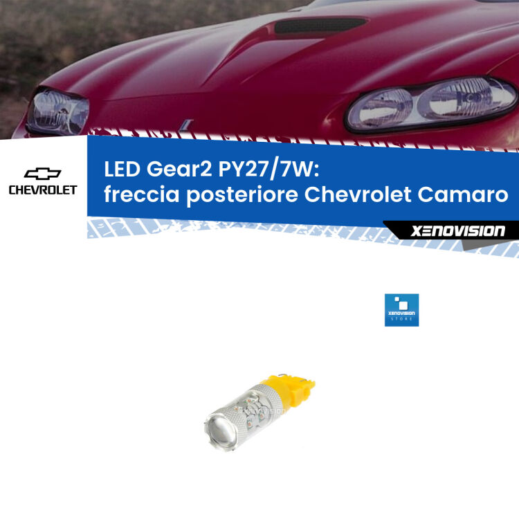 <strong>Freccia posteriore LED per Chevrolet Camaro</strong>  1998 - 2002. Lampada <strong>PY27/7W</strong> non canbus.