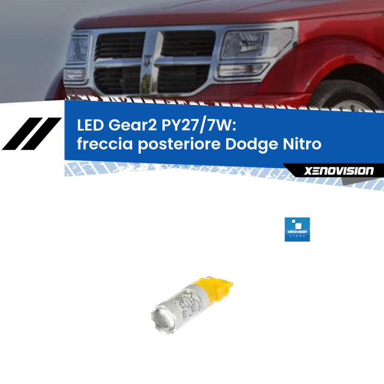 <strong>Freccia posteriore LED per Dodge Nitro</strong>  2006 - 2012. Lampada <strong>PY27/7W</strong> non canbus.