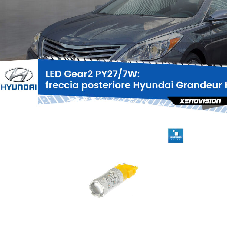 <strong>Freccia posteriore LED per Hyundai Grandeur</strong> HG 2011 - 2016. Lampada <strong>PY27/7W</strong> non canbus.