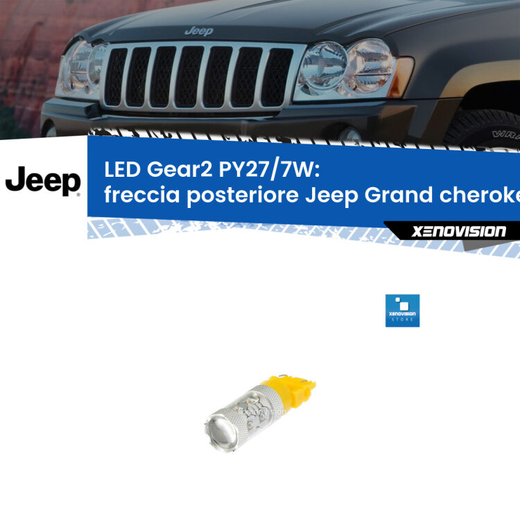 <strong>Freccia posteriore LED per Jeep Grand cherokee III</strong> WK 2005 - 2010. Lampada <strong>PY27/7W</strong> non canbus.