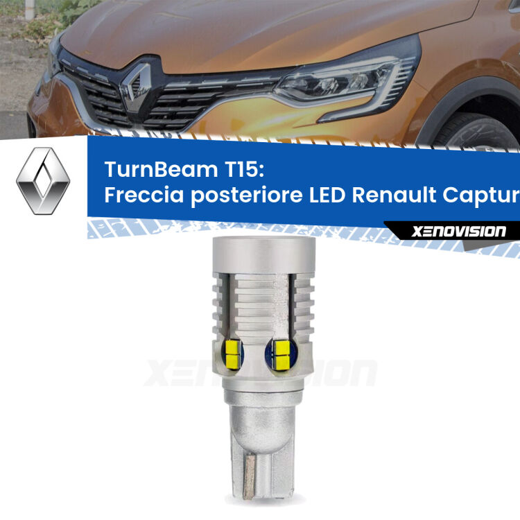 <strong>LED freccia posteriore Renault Captur II </strong>JB/JE. Una lampada LED T15 per Frecce, ottima resa in ogni direzione, Qualità Massima.