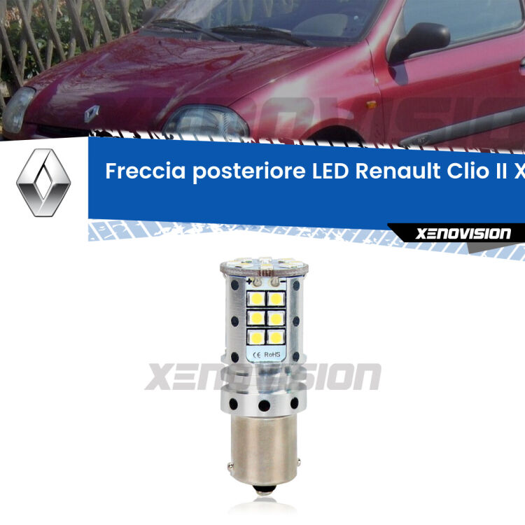 <strong>LED </strong><strong>P21W</strong><strong> p</strong><strong><strong>e</strong>r freccia posteriore Renault Clio II</strong>. 8x volte più luce, No Hyperflash, dimensioni compatte. Qualità Massima.