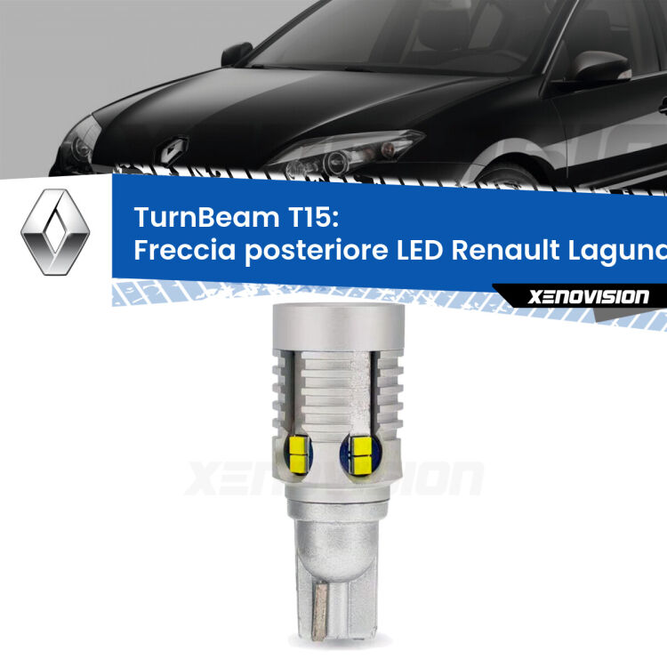 <strong>LED freccia posteriore Renault Laguna III </strong>X91. Una lampada LED T15 per Frecce, ottima resa in ogni direzione, Qualità Massima.