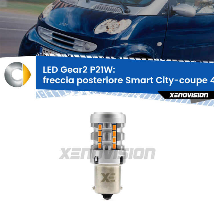 FINE SERIE: NO GARANZIA <strong>Freccia posteriore LED no-spie per Smart City-coupe</strong> 450 1998 - 2004. Lampada <strong>P21W</strong> modello Gear2 no Hyperflash.