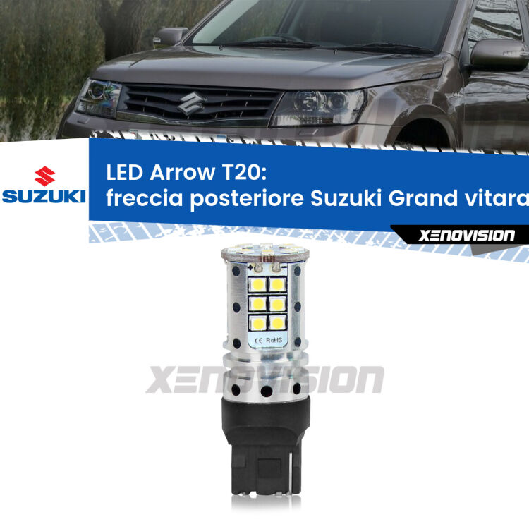 <strong>Freccia posteriore LED no-spie per Suzuki Grand vitara I</strong> FT, HT 1998 - 2006. Lampada <strong>T20</strong> no Hyperflash modello Arrow.