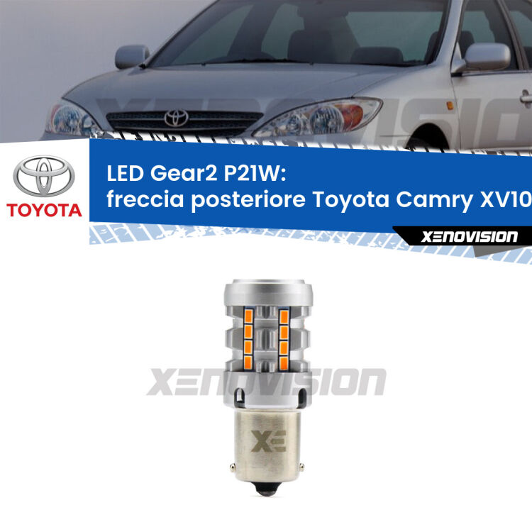 FINE SERIE: NO GARANZIA <strong>Freccia posteriore LED no-spie per Toyota Camry</strong> XV10 1991 - 1996. Lampada <strong>P21W</strong> modello Gear2 no Hyperflash.