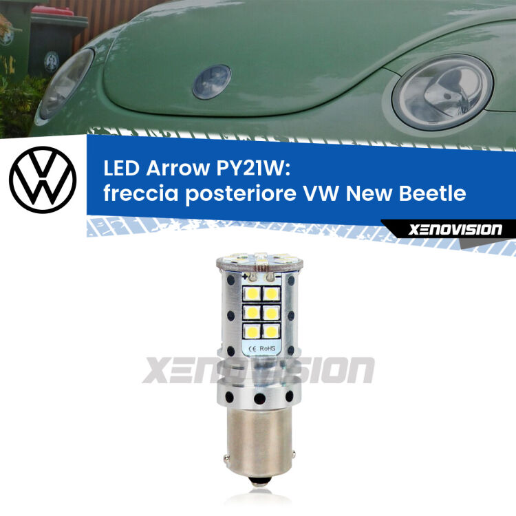 <strong>Freccia posteriore LED no-spie per VW New Beetle</strong>  2005 - 2010. Lampada <strong>PY21W</strong> modello top di gamma Arrow.