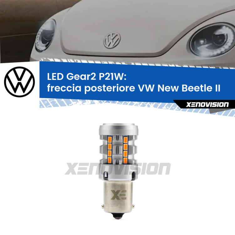 <strong>Freccia posteriore LED no-spie per VW New Beetle</strong> II 2011 - 2019. Lampada <strong>P21W</strong> modello Gear2 no Hyperflash.