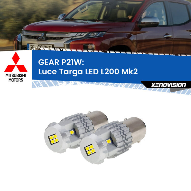 <strong>LED </strong><strong>Luce Targa Mitsubishi L200 (Mk2) prima serie</strong> . Due lampade LED P21W effetto Stealth, ottima resa in ogni direzione, Qualità Massima.