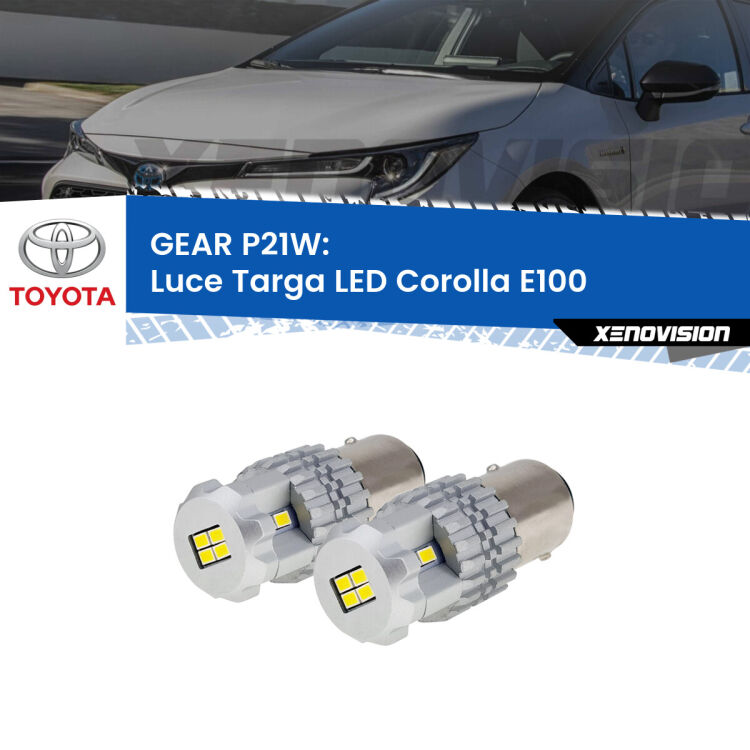 <strong>LED </strong><strong>Luce Targa Toyota Corolla (E100) 1992 - 1997</strong> . Due lampade LED P21W effetto Stealth, ottima resa in ogni direzione, Qualità Massima.