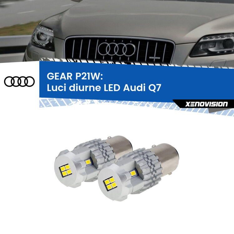 <strong>LED </strong><strong>Luci diurne Audi Q7  2006 - 2009</strong> . Due lampade LED P21W effetto Stealth, ottima resa in ogni direzione, Qualità Massima.