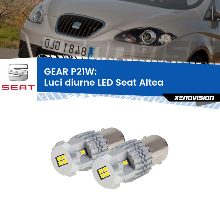 <strong>LED </strong><strong>Luci diurne Seat Altea  2004 - 2010</strong> . Due lampade LED P21W effetto Stealth, ottima resa in ogni direzione, Qualità Massima.