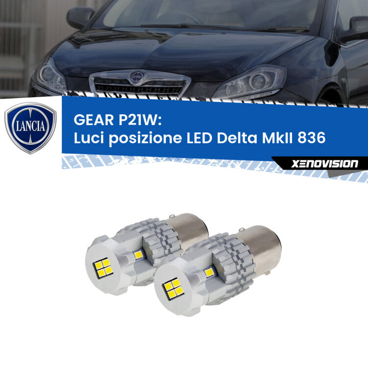 <strong>LED </strong><strong>Luci posizione Lancia Delta MkII (836) 1993-1999</strong> . Due lampade LED P21W effetto Stealth, ottima resa in ogni direzione, Qualità Massima.