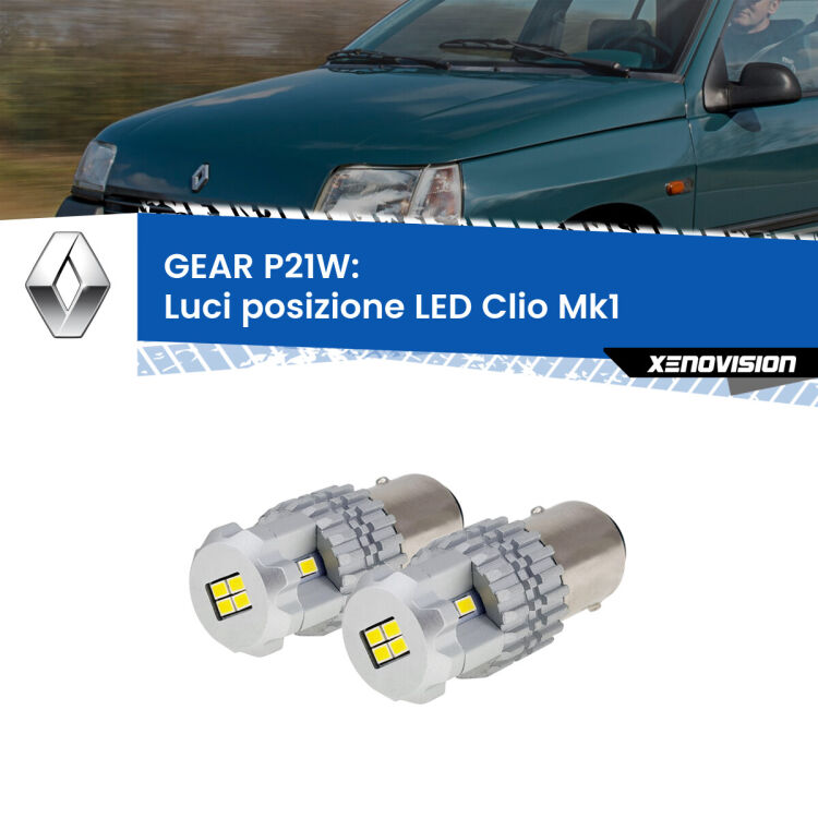 <strong>LED </strong><strong>Luci posizione Renault Clio (Mk1) 1990-1998</strong> . Due lampade LED P21W effetto Stealth, ottima resa in ogni direzione, Qualità Massima.