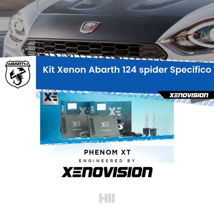 <strong>Kit Xenon </strong><strong>H11 </strong><strong>Professionale</strong> per Abarth 124 spider  (2016 - 2019). Taglio di luce perfetto, zero spie e riverberi. Leggendaria elettronica Canbus Xenovision. Qualità Massima Garantita.