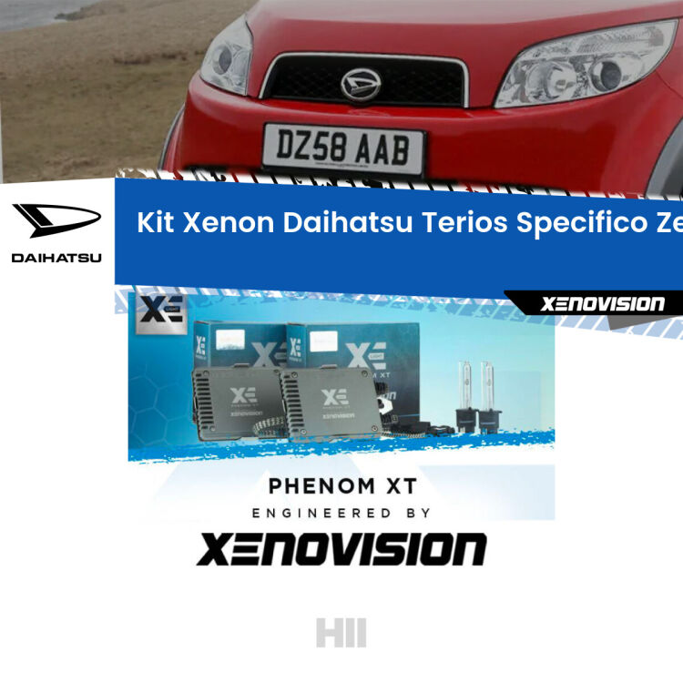 <strong>Kit Xenon </strong><strong>H11 </strong><strong>Professionale</strong> per Daihatsu Terios II (a parabola doppia). Taglio di luce perfetto, zero spie e riverberi. Leggendaria elettronica Canbus Xenovision. Qualità Massima Garantita.