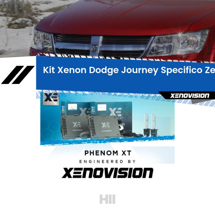 <strong>Kit Xenon </strong><strong>H11 </strong><strong>Professionale</strong> per Dodge Journey  (2008 - 2015). Taglio di luce perfetto, zero spie e riverberi. Leggendaria elettronica Canbus Xenovision. Qualità Massima Garantita.