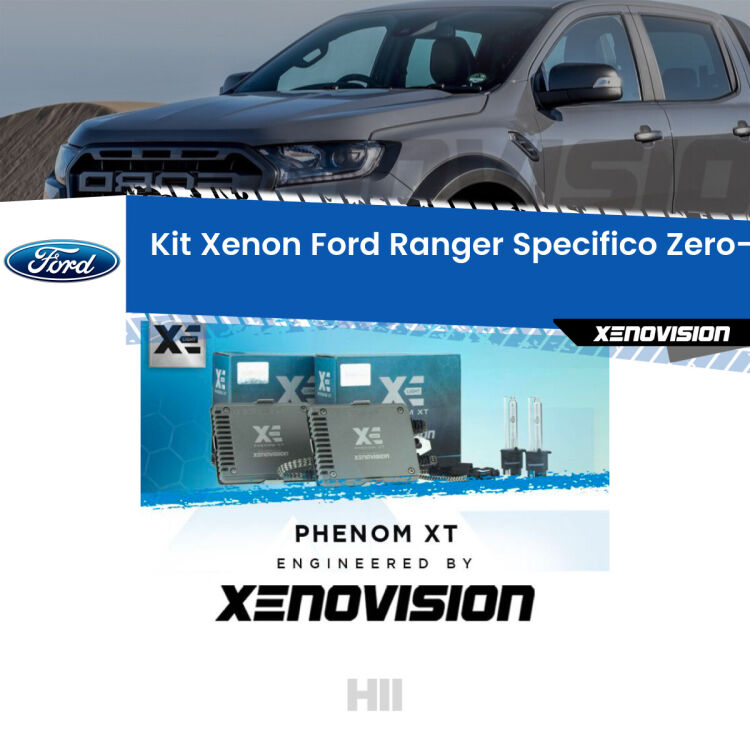 <strong>Kit Xenon </strong><strong>H11 </strong><strong>Professionale</strong> per Ford Ranger Mk4 (2011 - 2018). Taglio di luce perfetto, zero spie e riverberi. Leggendaria elettronica Canbus Xenovision. Qualità Massima Garantita.